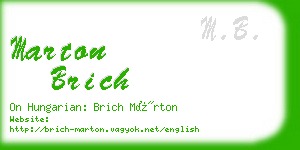 marton brich business card